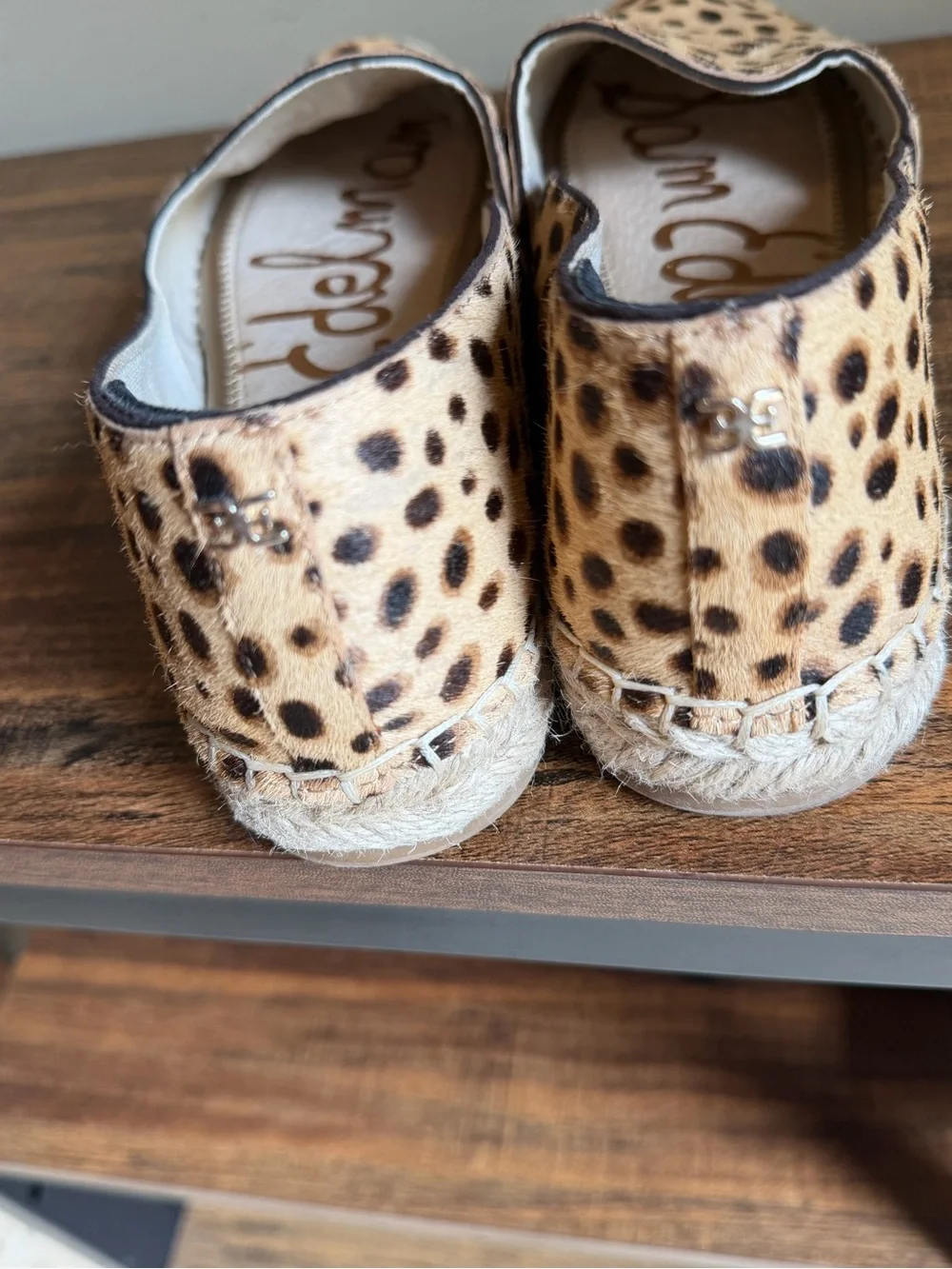 Sam Edelman Kesia Animal Print Pony Hair Leather Espadrilles  Size 7